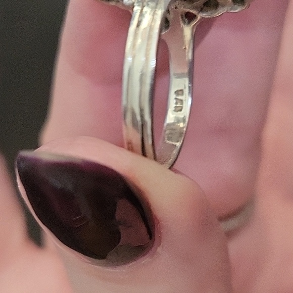 Filigree Cross Ring - 925 Silver . Size 6 - Picture 4 of 7